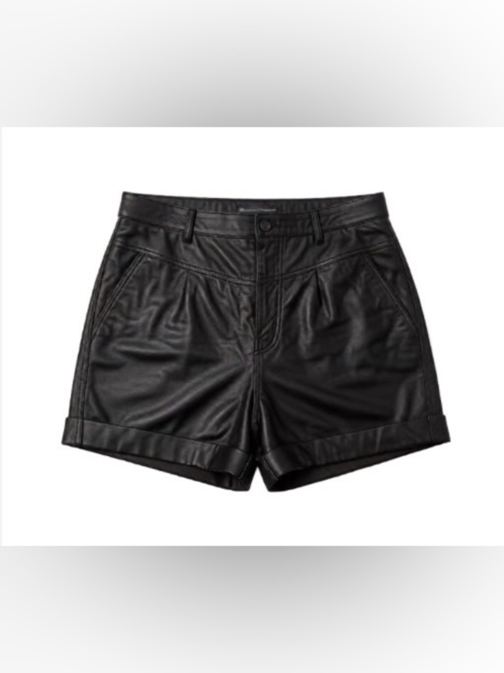 Ba&sh Bash Women's Genuine Lambskin Leather Black Size EU 3 or US 8 Shorts
